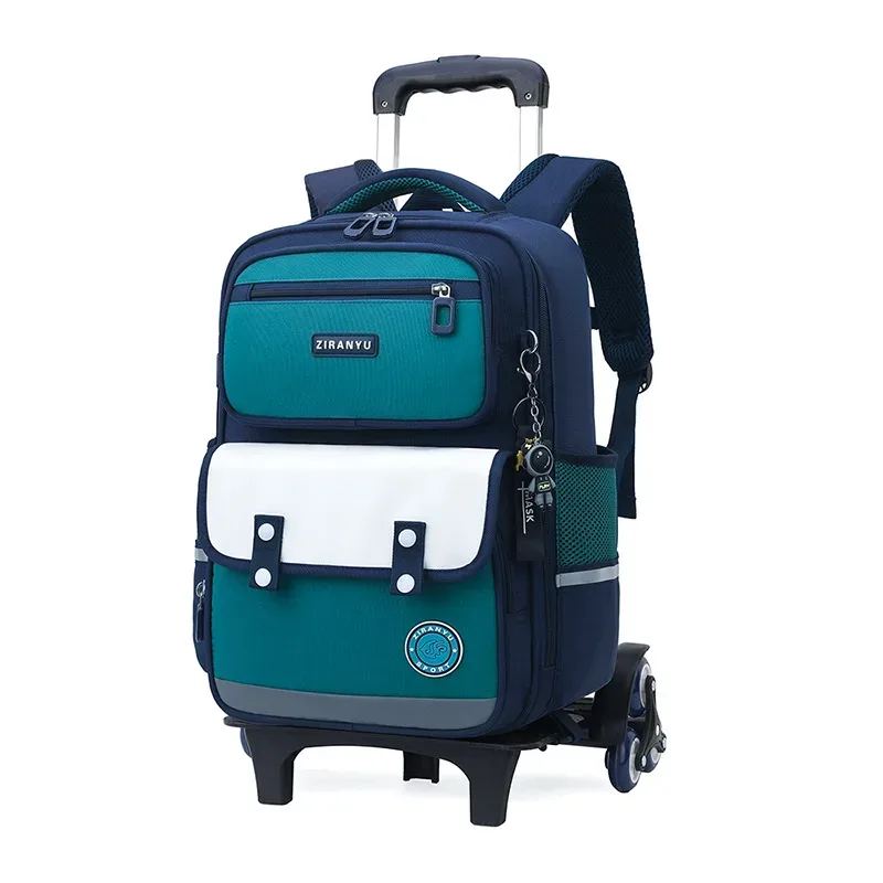 nouveau sac à dos roulant pour garçons sac d'école primaire avec roues mochilas para mujer sac de chariot de voyage 2 et 6 roues sac a dos