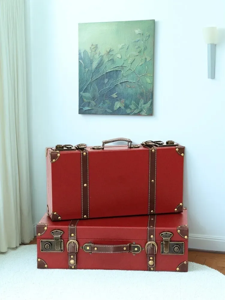 valise de boîte de rangement européenne vintage-vitrine de maison en bois, accessoire de photographie, organis