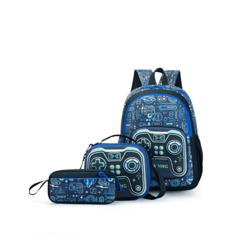 sac à dos imperméable grande capacité, ensemble de trois pièces, contrôleur de jeu pour étudiants, sac portable multi-poches léger en tissu oxford