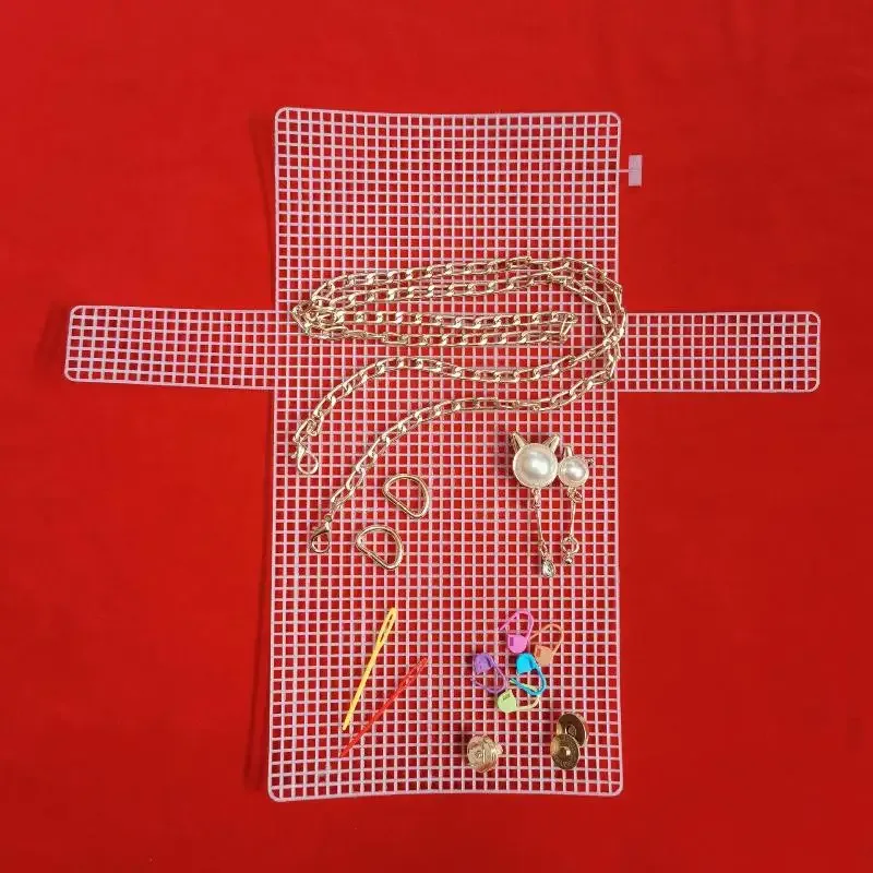 kit de sacs à tricoter au crochet, feuilles de toile en plastique, ensemble de rubans pour bricolage, sacs à bandoulière artisanaux, accessoires, outil avec tricot
