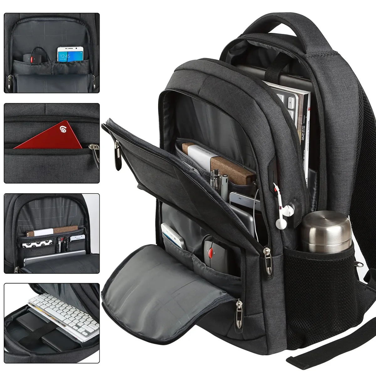 Sac à dos homme sac de voyage sac d'objectif d'appareil photo extérieur noir ergonomie pochette d'ordinateur grande capacité alpinisme sac à main étanche
