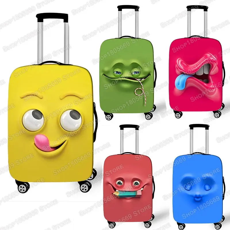 housse de valise imprimée expression drôle pour dames, housse de protection élastique pour bagages, housse ant