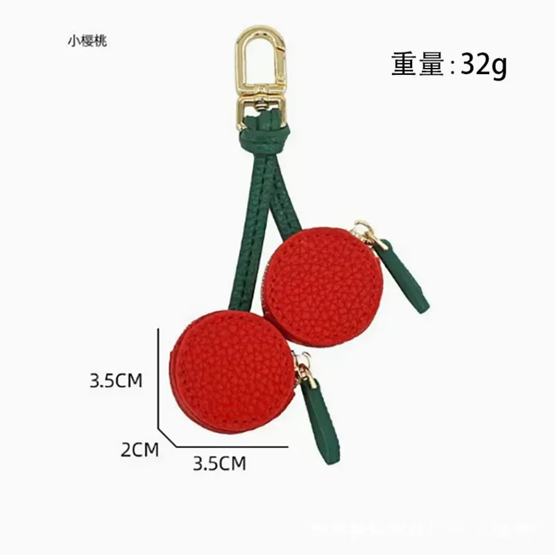 porte-clés en cuir motif fruit mignon, mini porte-monnaie à fermeture éclair pour sac à dos, breloque pour femme et fille, accessoires de vacances d'été à la plage, cadeaux