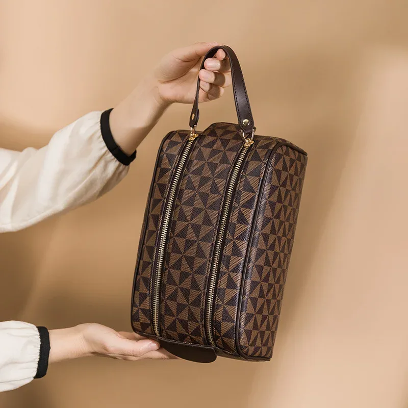Sacs à cosmétiques de luxe, sac à maquillage pour femmes, sac de toilette à double fermeture éclair, sac de toilette suspendu pour la salle de bain, sac de toilette multifonctionnel pour les voyages