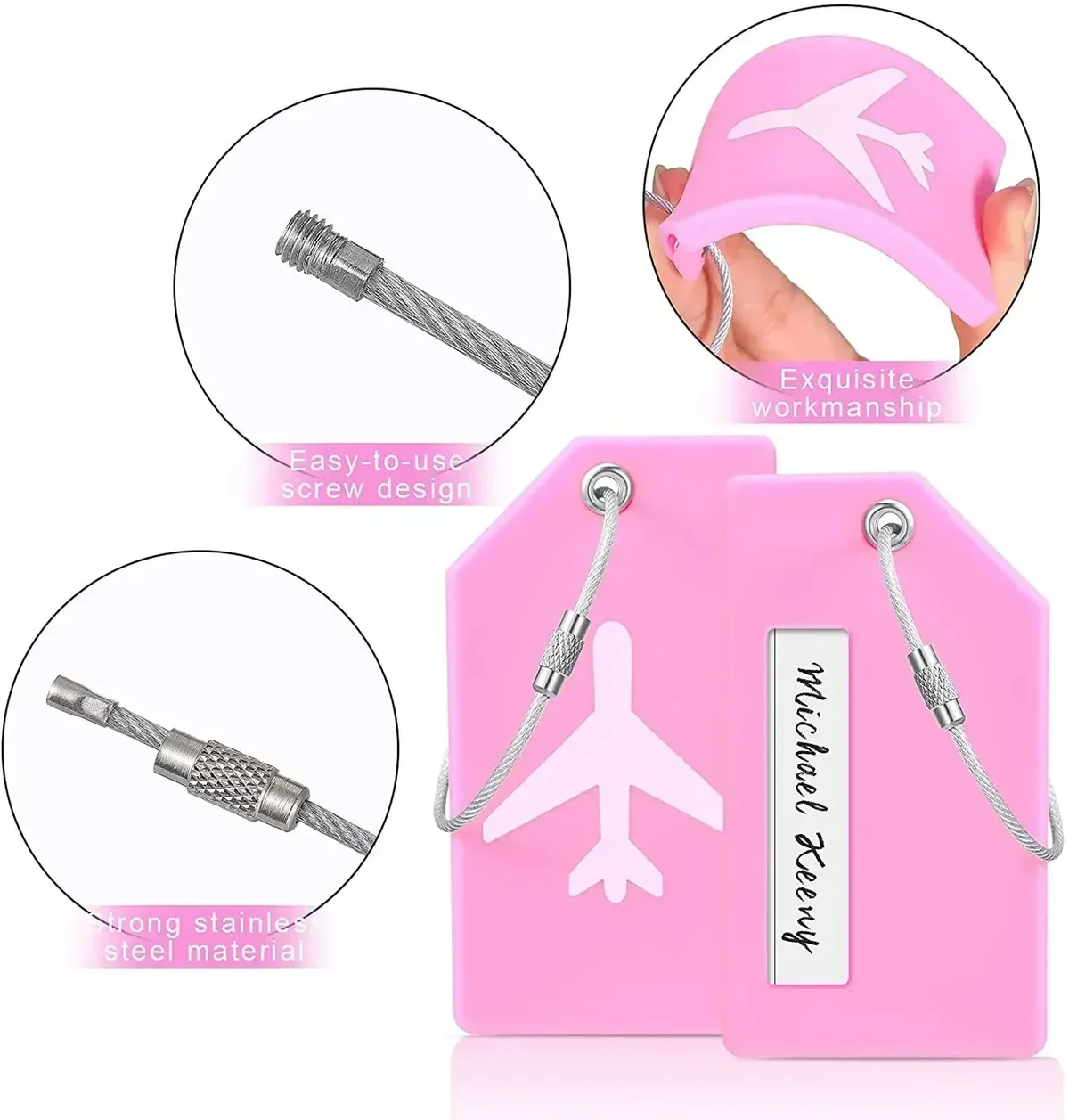étiquette de bagage en silicone tendance pour hommes et femmes, porte-nom et adresse pour valise, accessoires de voyage portables
