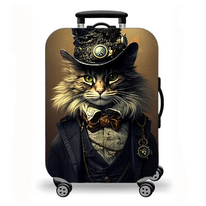 housse de bagage, housse de protection extensible pour valise avec imprimé fantaisie de chat de nuit étoilée, housse de bagage de voyage lavable et anti-rayures