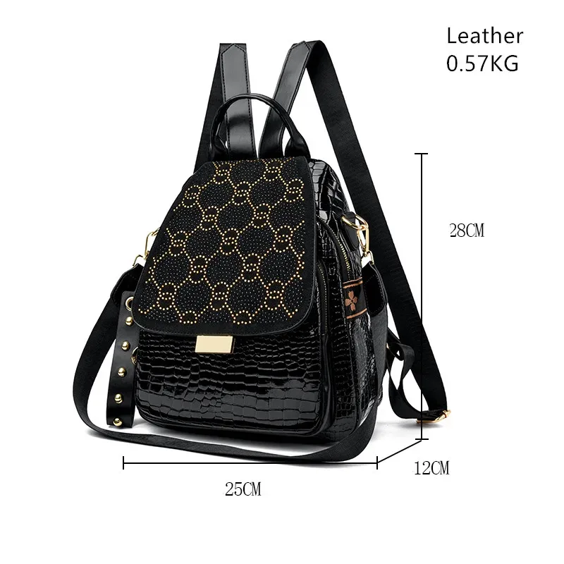 sac à dos de luxe en cuir ciré à l'huile pour femmes, sac à bandoulière tendance de grande capacité, sac à dos de voyage élégant et décontracté, durable et sac à dos