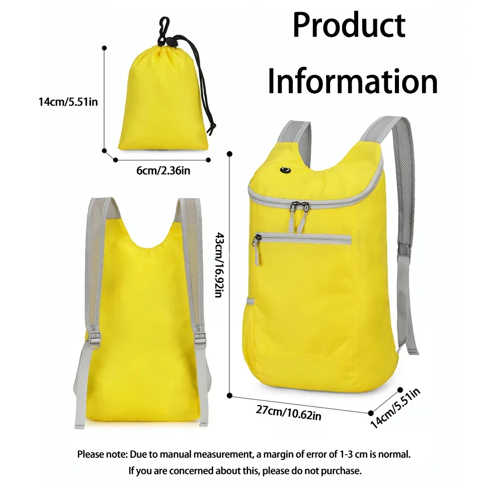 sac à dos de sport de plein air en nylon léger unisexe pliable compact sac à dos décontracté sac à dos de randonnée petit sac de randonnée
