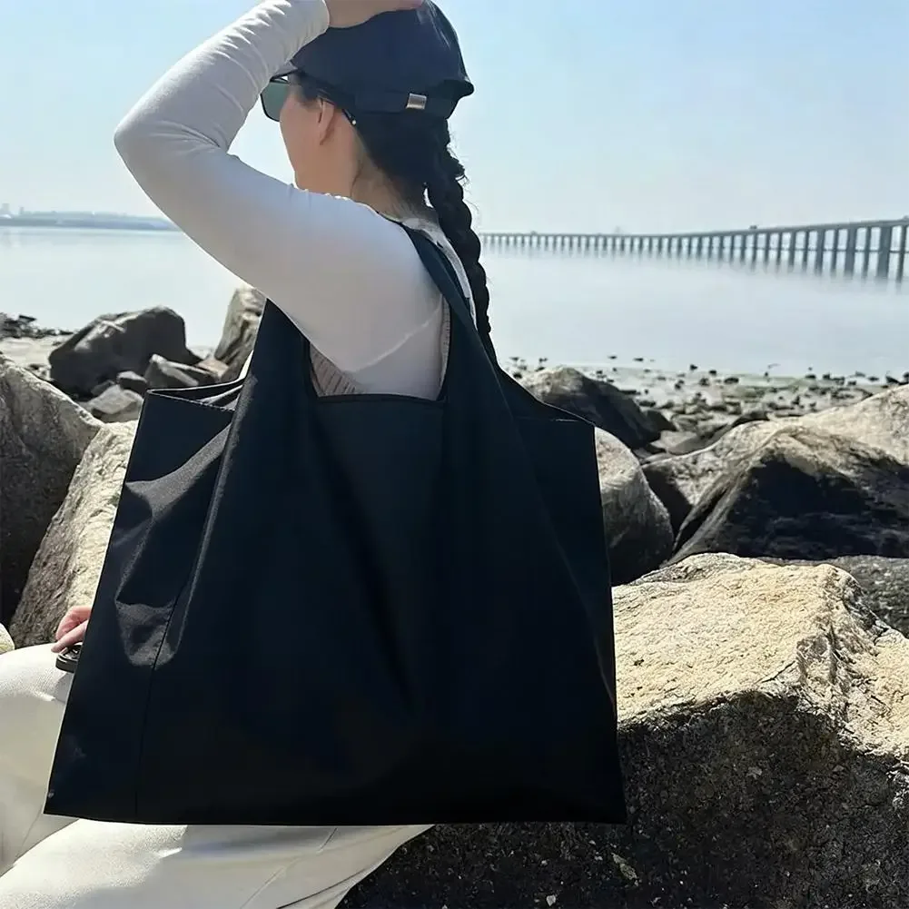 sac de courses de grande capacité, sac fourre-tout réutilisable écologique, sac à bandoulière décontracté à la mode, sac à main pour les voyages, les courses et l'usage quotidien