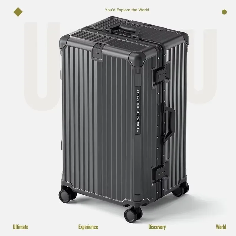 valise multifonctionnelle grande capacité 30 pouces, cadre en aluminium robuste et épaissi, valise de voyage à