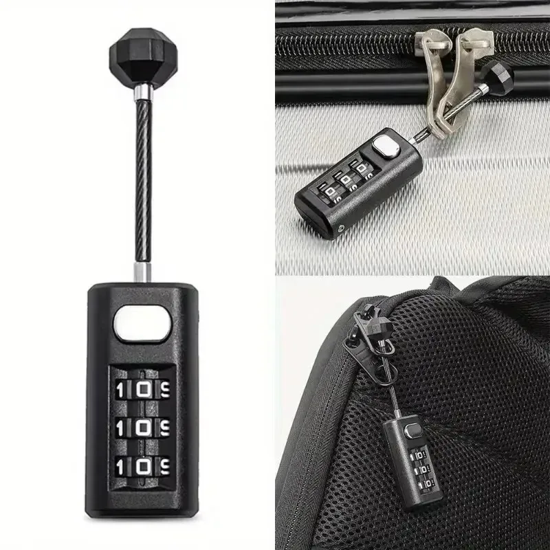 mini cadenas à combinaison à 3 positions, cadenas à code récupérable, cadenas à combinaison pour armoire de dortoir, fermeture éclair de sac à dos