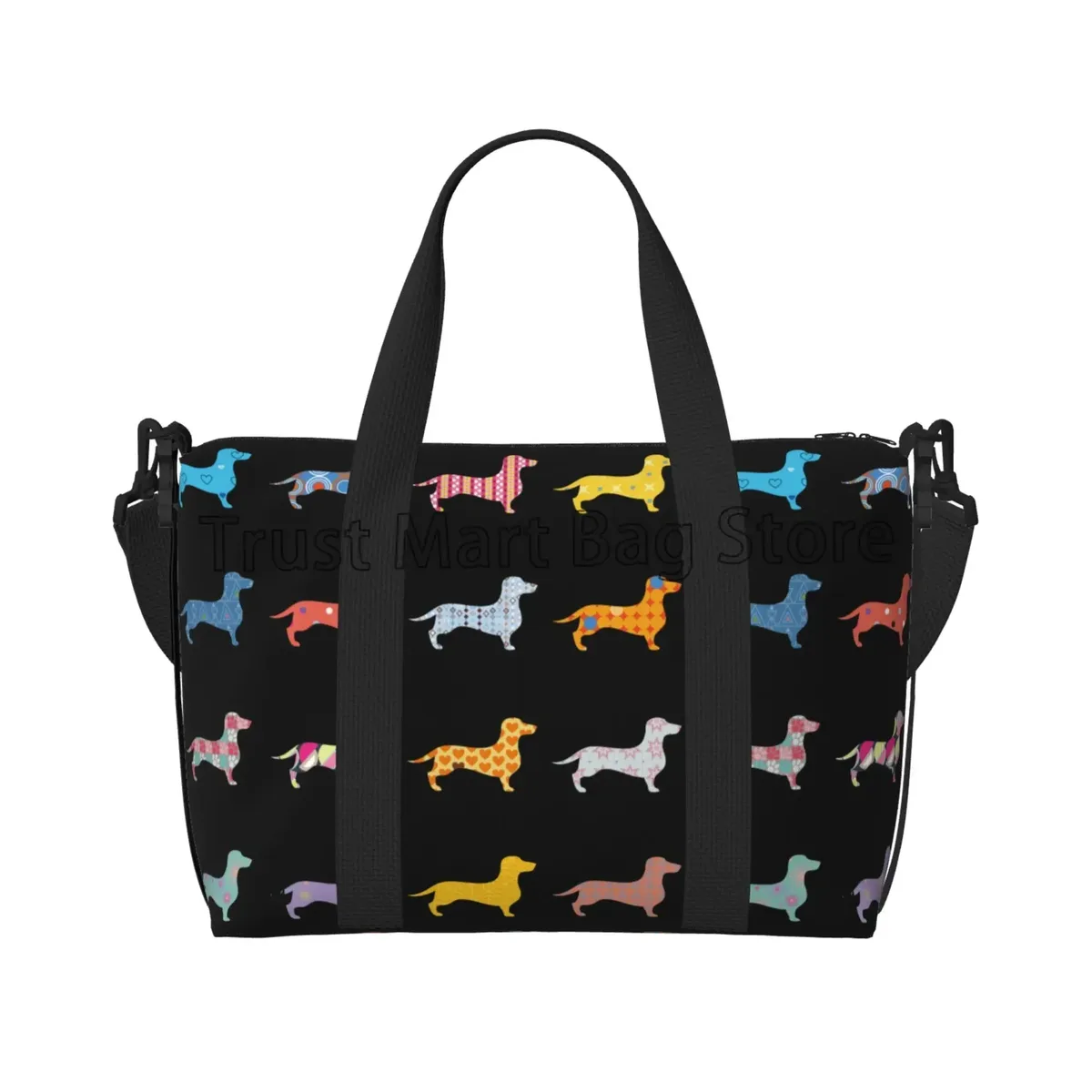 sac de sport personnalisé durable unisexe, sacs de voyage mignons, grands sacs d'entraînement, sac de week-end, sac de nuit, salle de sport, chiens teckel