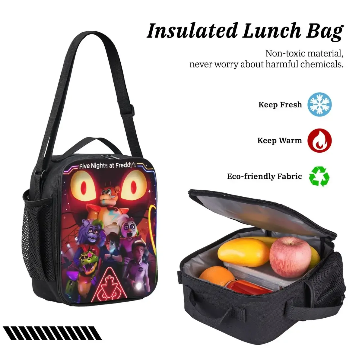 film fnaf 3pecs/ensemble sac à dos pour jeu adolescent sacs en toile sac à déjeuner trousse à crayons