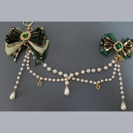 accessoires de chaîne de sac ita pour femmes, chaîne de sac à dos d'école et perle de nœud papillon, ornements de nœud de rubans lolita,