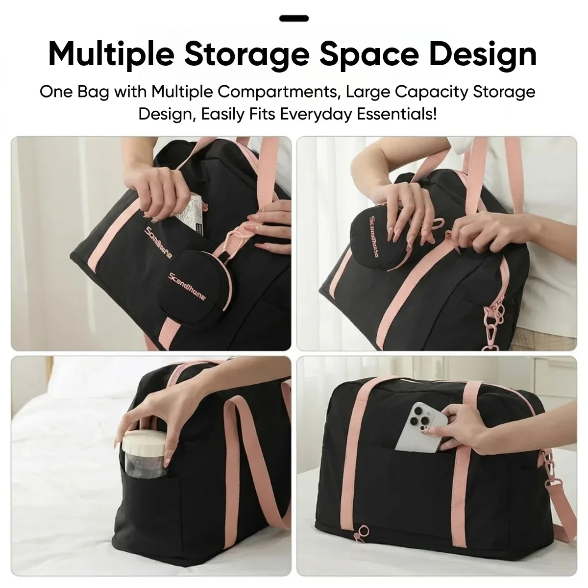 sac de voyage de grande capacité, pliable et extensible, avec poignée pour bagage, sac à main pour les voyages courts