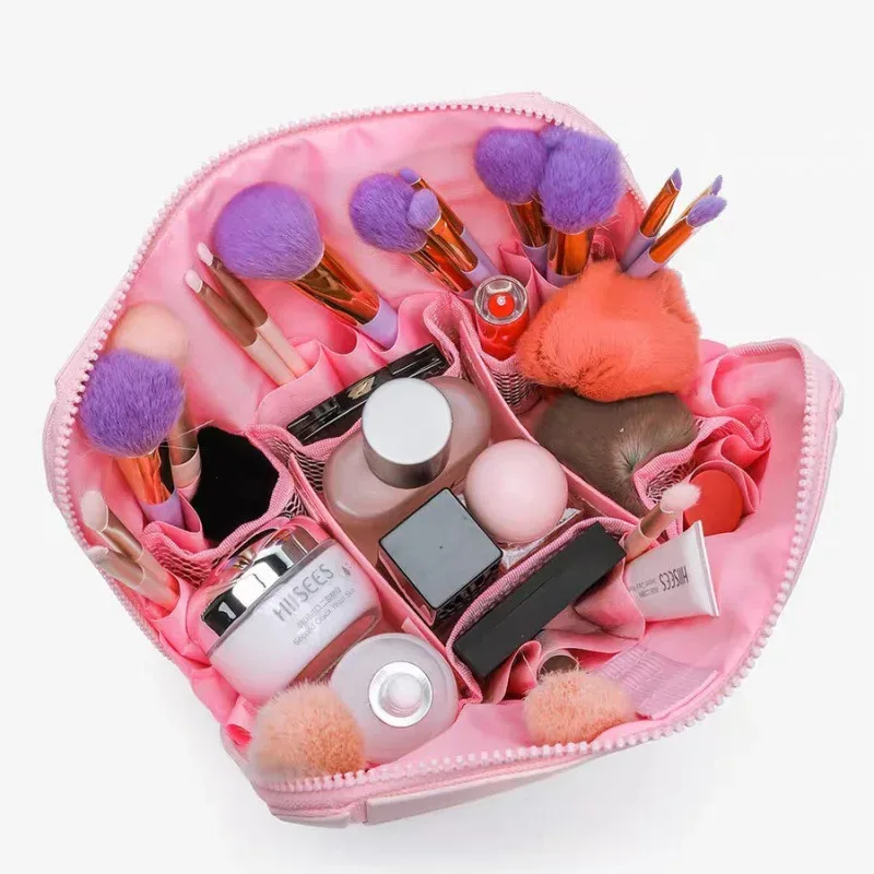 sac de rangement eva, grande capacité, organisateur de cosmétiques, pochette de toilette portable multi-poches pour les voyages, utilisation quotidienne pliable, pour femmes et filles