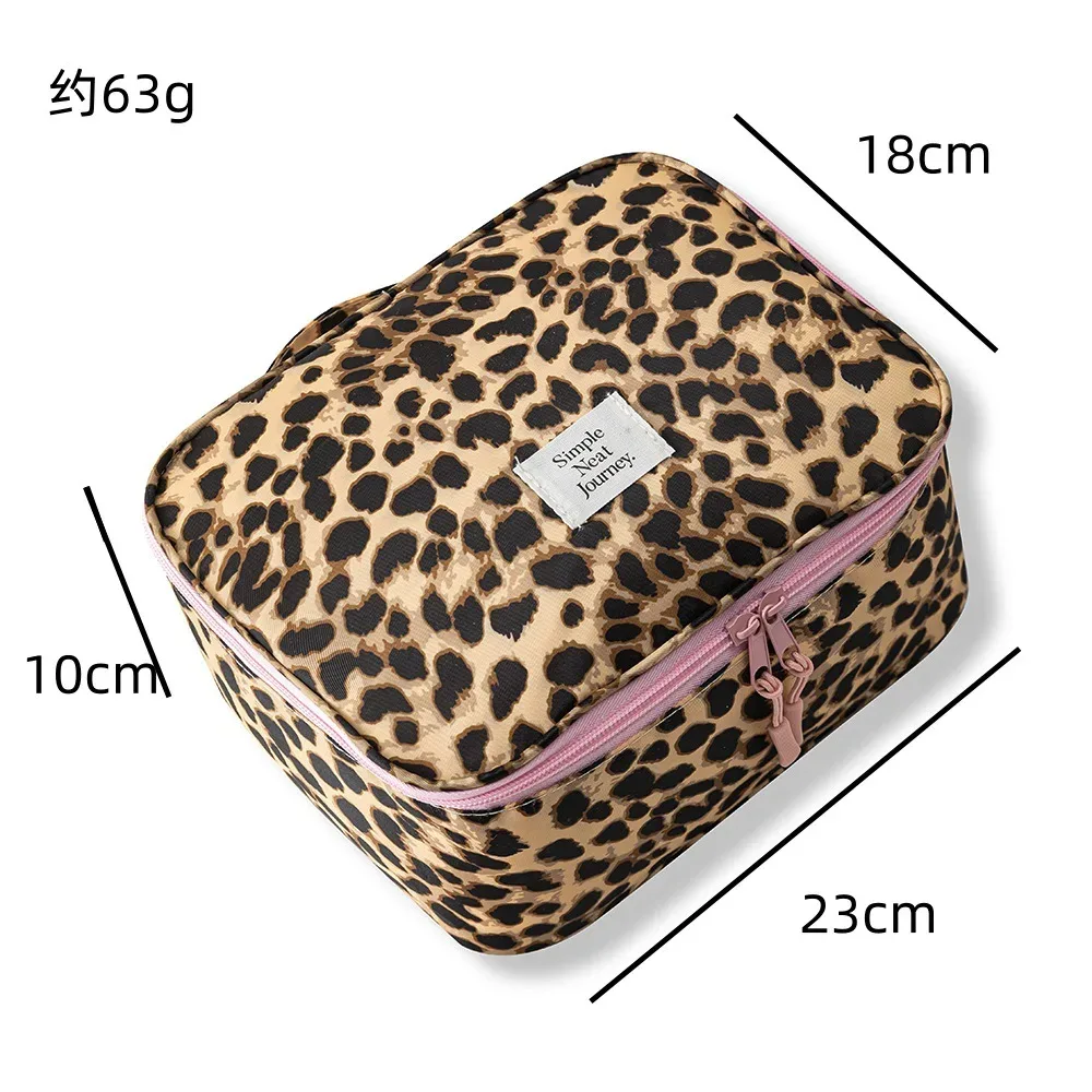 sac de voyage à imprimé léopard, sac de rangement de maquillage, organisateur de cosmétiques, sac de rangement de bagages portable, pochette de toilette pour femmes, voyage en plein air