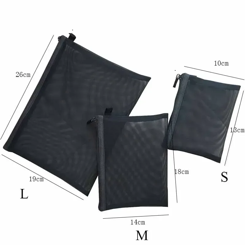 trousse de maquillage en maille transparente, pochette de rangement pour organisateur, sacs de toilette décontractés à fermeture éclair, trousse de maquillage pour femmes, sac à cosmétiques de voyage