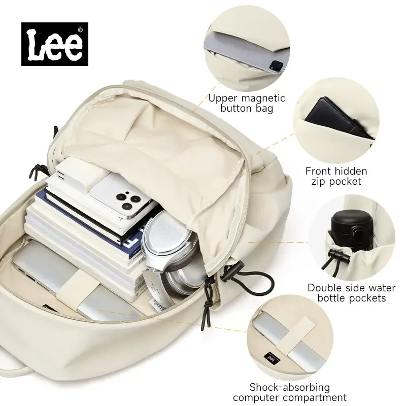 sac à dos pour ordinateur portable de grande capacité unisexe lee, sac d'école pour femmes, hommes, collégiens, étudiants, sac de voyage en plein air