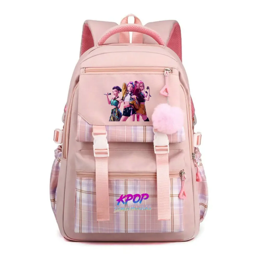 sacs à dos d'école kpop demon hunters, sacs d'école pour étudiants, sac à dos de voyage à la mode pour filles, sac à dos étanche avec fermeture éclair, sac à dos pour ordinateur portable