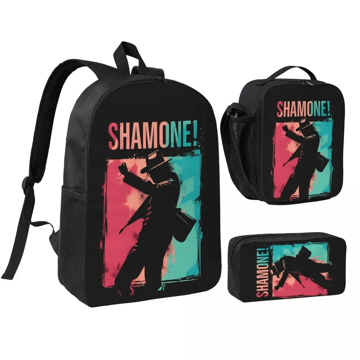 sac à dos mj 3 pièces/ensemble pour étudiant, sac à dos pour lycée, sac à lunch, trousse à crayons