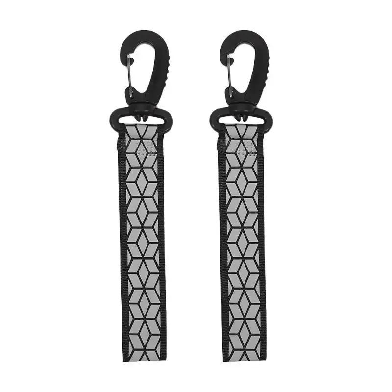 sangles de sécurité réfléchissantes pour sac à dos, 2 pièces, fournitures pour porte-clés, conçues pour le camping, la randonnée, équipement de sécurité nocturne, bande réfléchissante