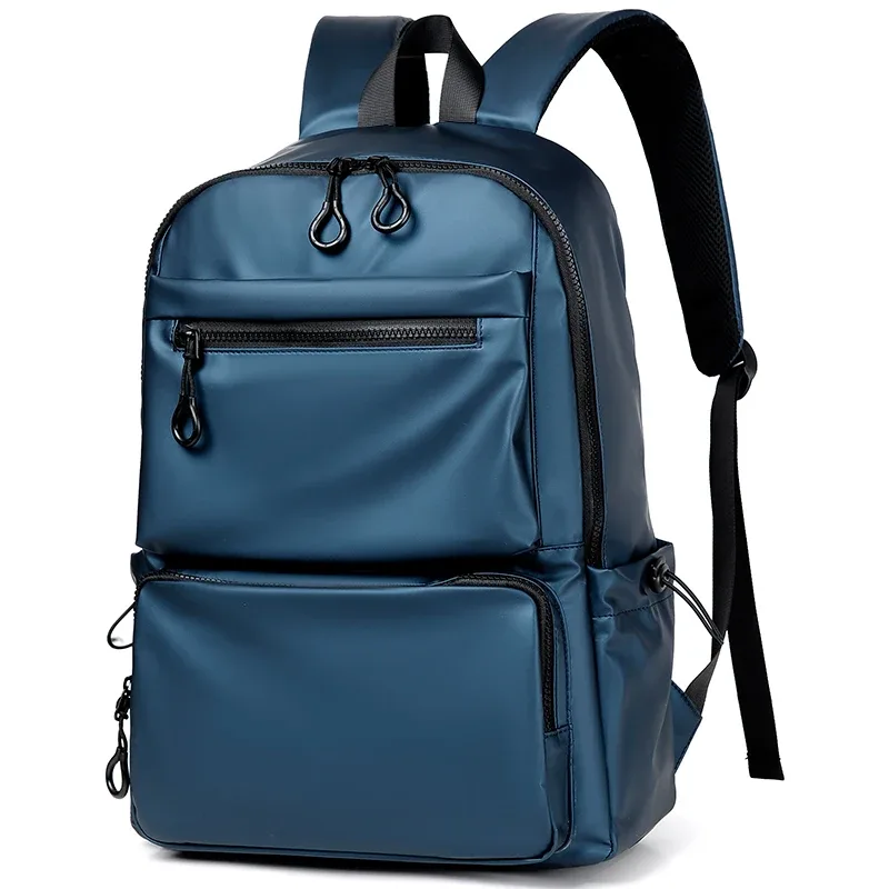 1 sac à dos décontracté à la mode de 14 pouces, compartiment spacieux pour ordinateur portable, tissu imperméable, idéal pour les hommes, les étudiants et les professionnels