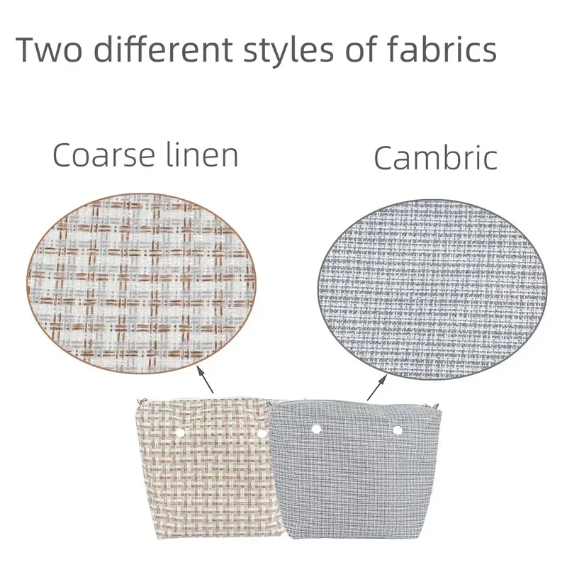 organisateur classique en toile de lin tanqu, doublure intérieure en tissu pour obag mini o bag, accessoire pour sac à main femme