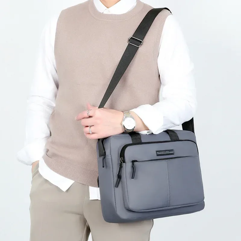 nouveau sac à bandoulière horizontal de grande capacité pour hommes sac de messager porte-documents multifonctionnel simple sac à main de livre a4 sac d'affaires 가