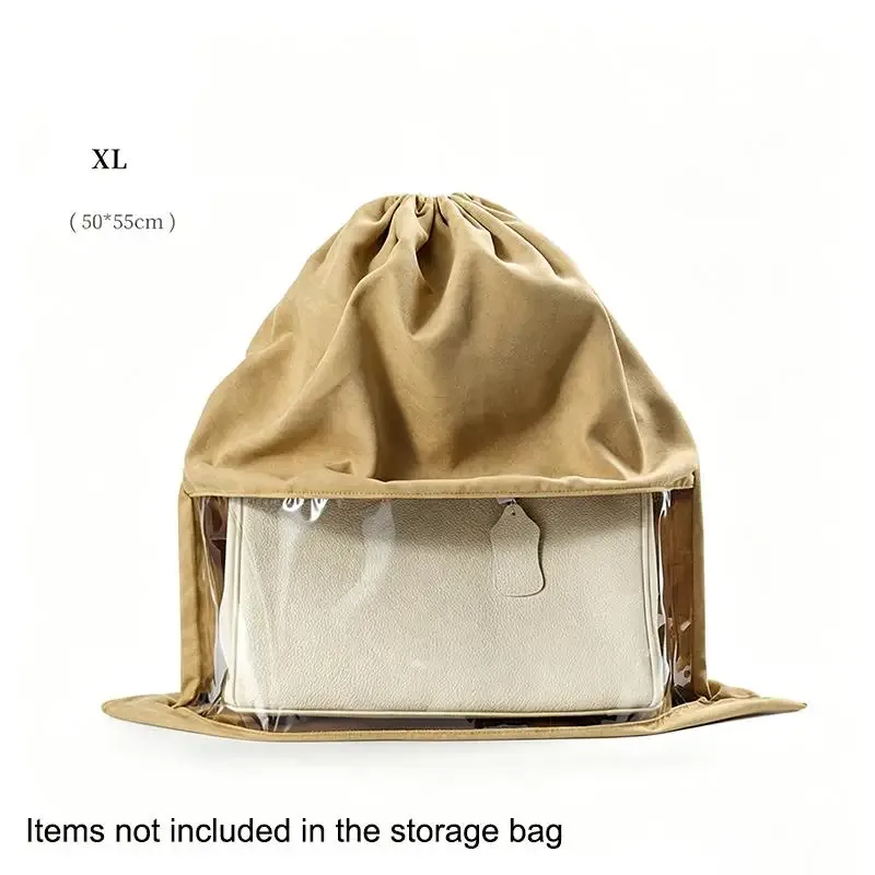 sac à cosmétiques en tissu avec cordon de serrage, sac de rangement anti-poussière
