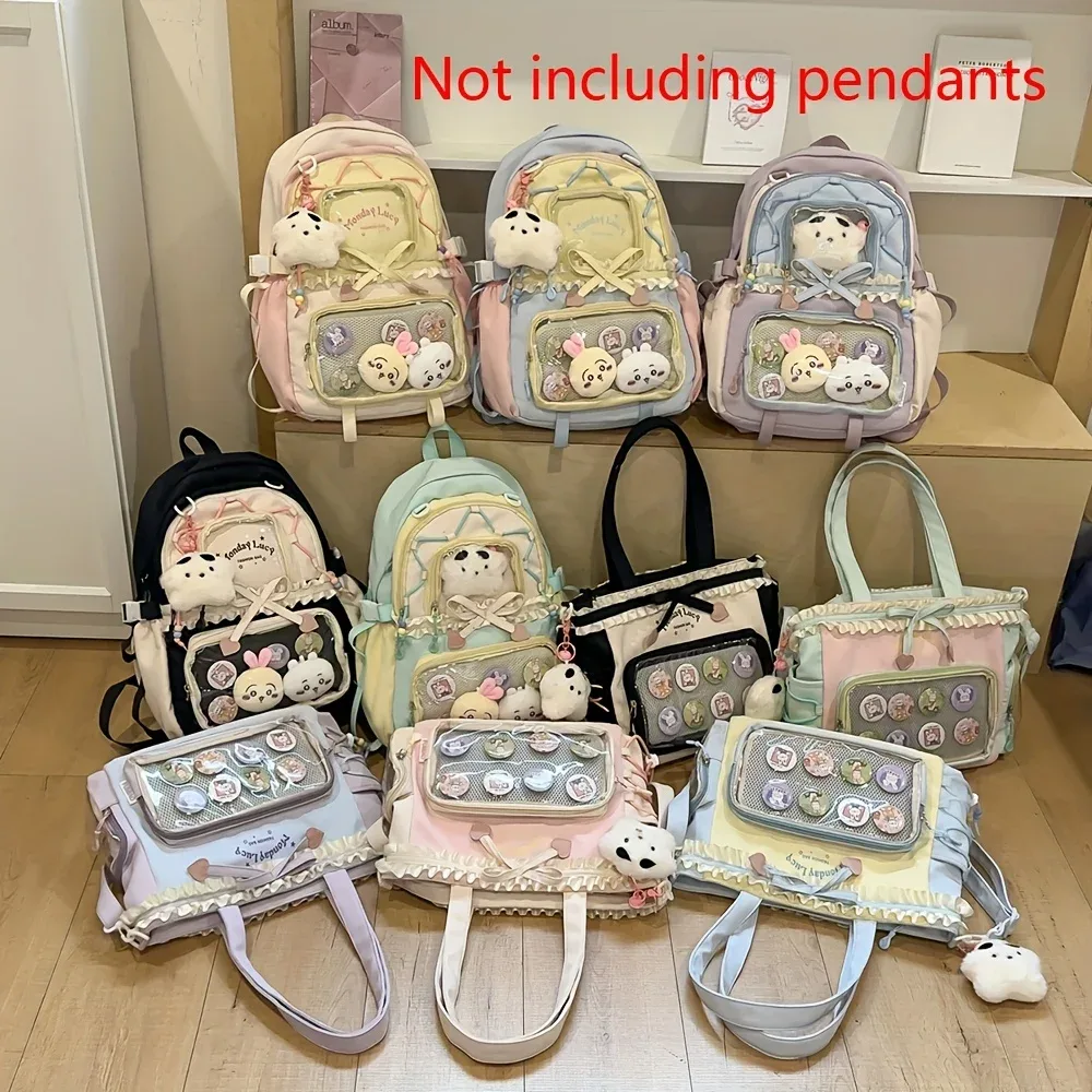 ensemble de sacs pour femmes, sac anti-douleur deux pièces (licieux un typepo et devrait être un sac à dos), sac à dos de rentrée scolaire, sac à dos léger et mignon en dentelle