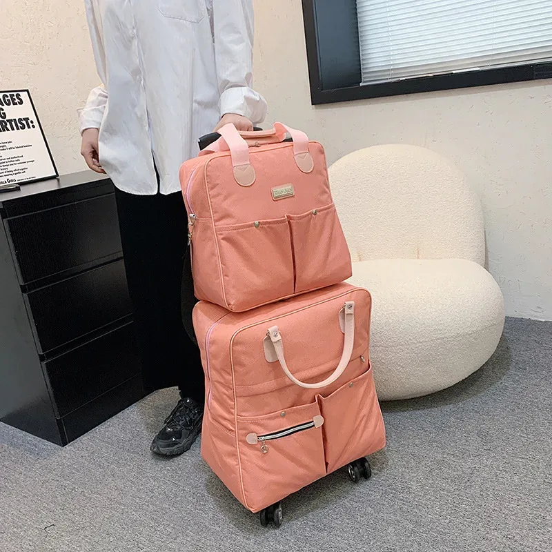 sac à roulettes pour femmes, sac à dos de voyage pour filles, sacs à roulettes de grande capacité, sac de voyage, valise, 2 pièces/ensemble, 2022