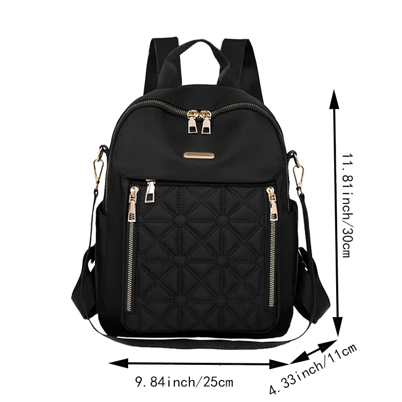 Sac à dos polyvalent en tissu nylon, nouveau style de mode pour les voyages et l'école [la direction de la fermeture éclair est aléatoire, le style de