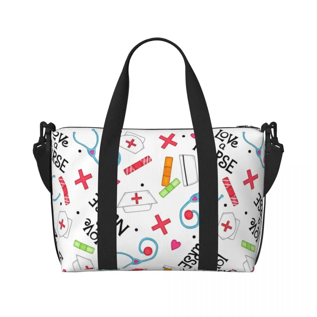 sac fourre-tout de plage pour infirmières, motif d'allaitement, pour femmes, soins de santé, grand compartiment, sacs de voyage de plage