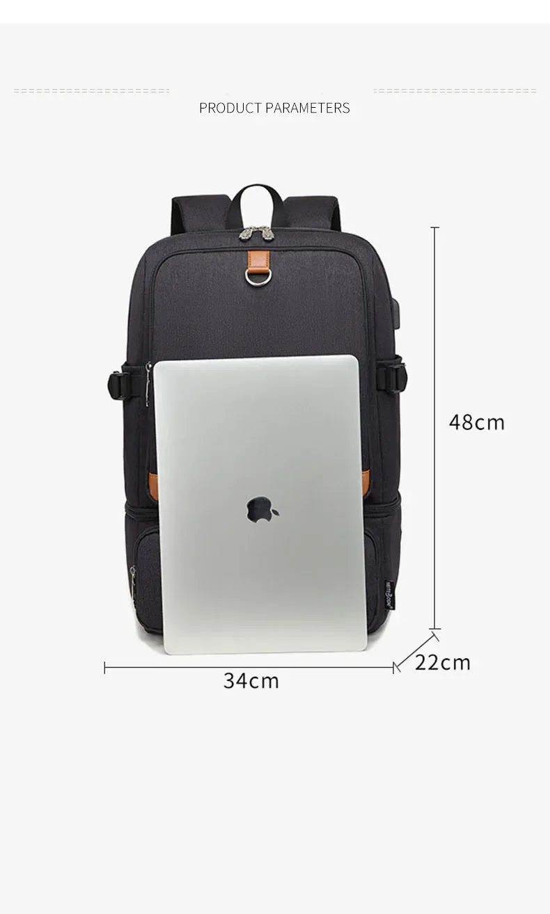 sac à dos isotherme noir pour ordinateur portable, sacs isothermes, compartiment usb, sacs à dos étanches, randonnée en plein air, sac à lunch isotherme, mode