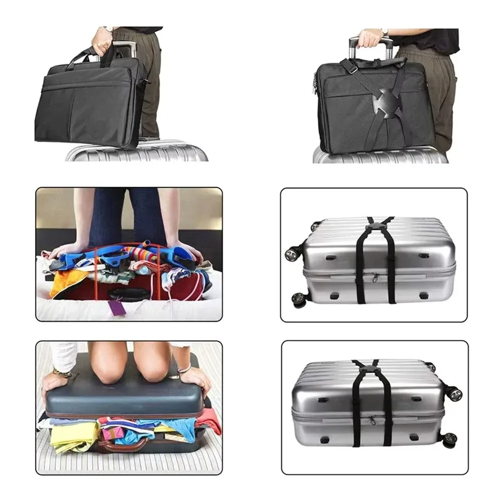 sangle de bagage élastique réglable, bande de fixation pour valise, sangle de fixation de bagages, ceinture de fixation antivol sécurisée pour le voyage