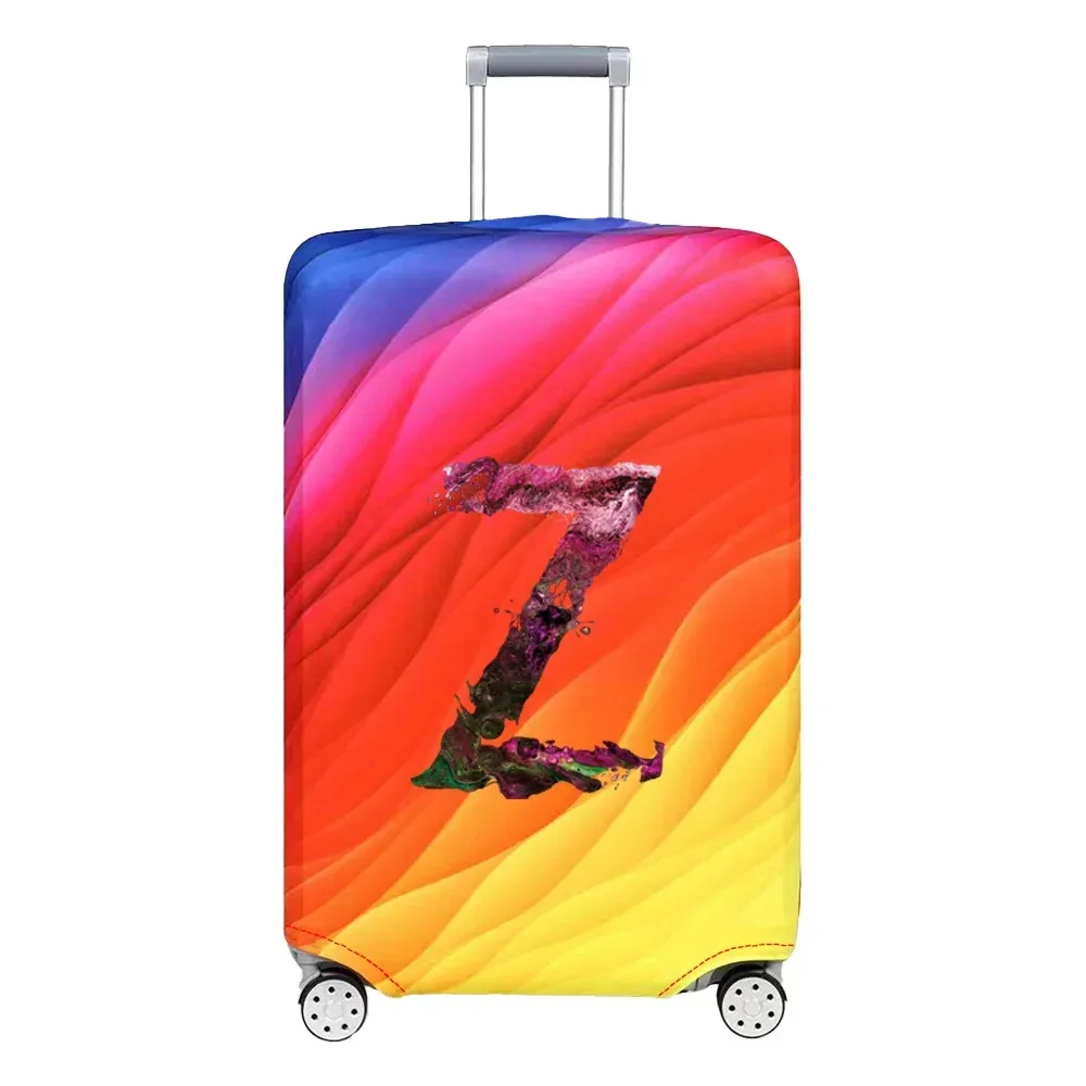 juste de bagage de voyage, housse de protection, motif de lettre de peinture, tissu de commande anti-poussière, étui à bagages, 18-32 po