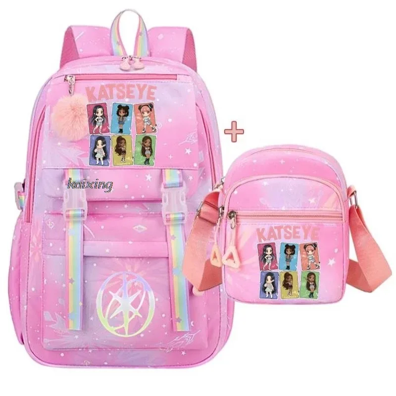 sacs à dos katseye avec imprimé amusant pour étudiants, sacs à dos pour la rentrée scolaire, sacs d'école grande capacité, sacs à dos de voyage pour l'extérieur