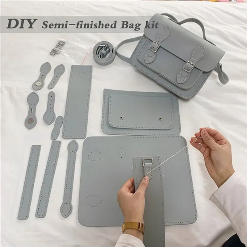 kit de fabrication de sacs à main, sacoche cambridge, sac à bandoulière cousu à la main, matériau en cuir pu, ensemble fait maison