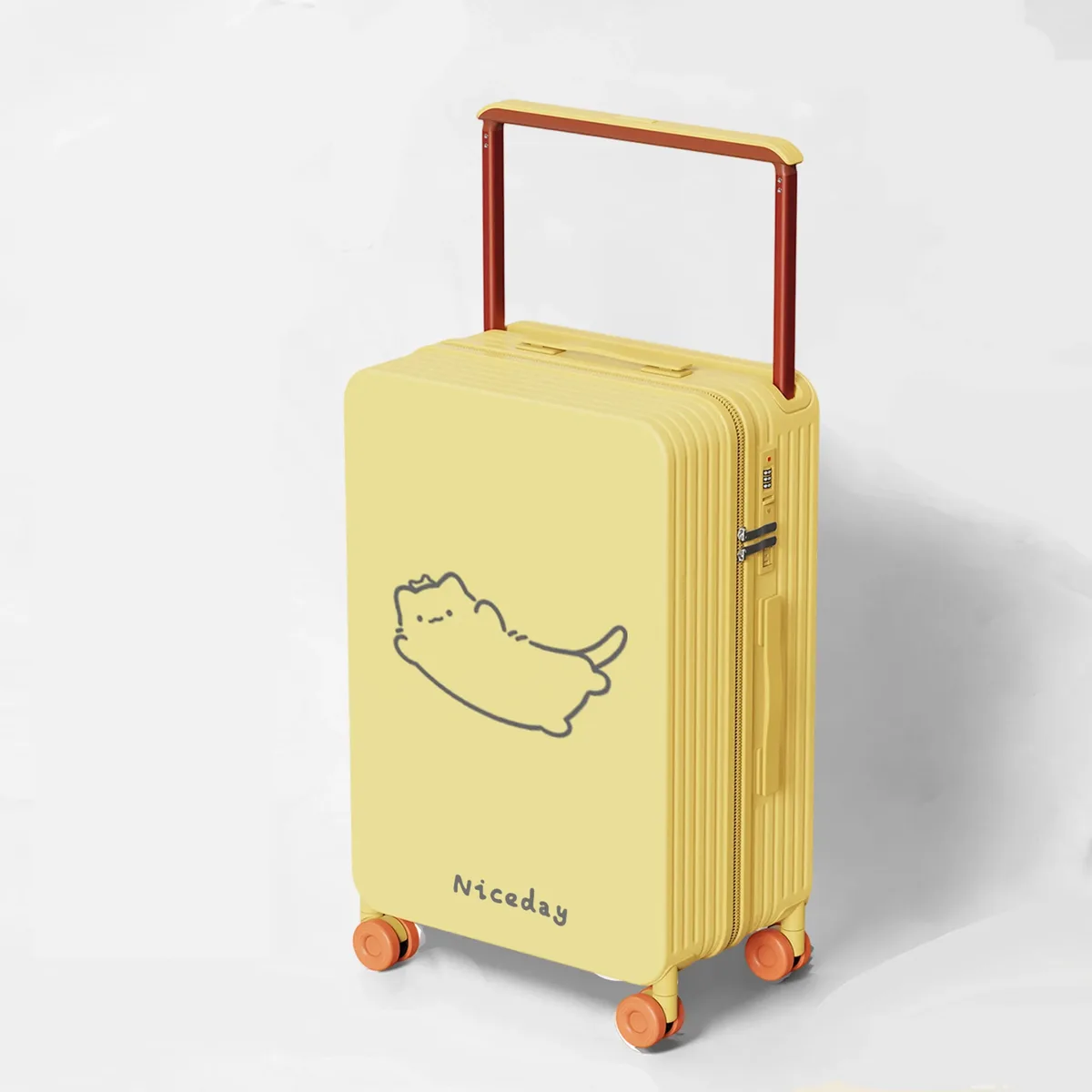 nouvelle valise large centrée 2026 pour femme avec roues silencieuses pivotantes, bagage de voyage mignon pour étudiants, bagage à main 24/26 pouces
