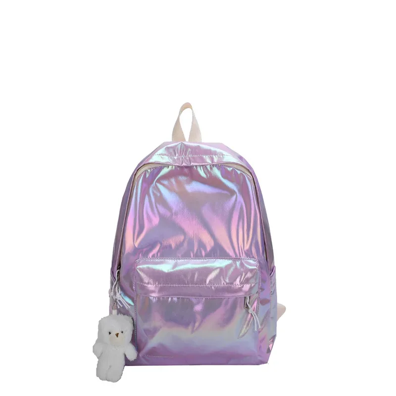 sac à dos hologramme de mode brodé personnalisé sac à dos d'école brillant laser personnalisé n'importe quel nom sac à dos