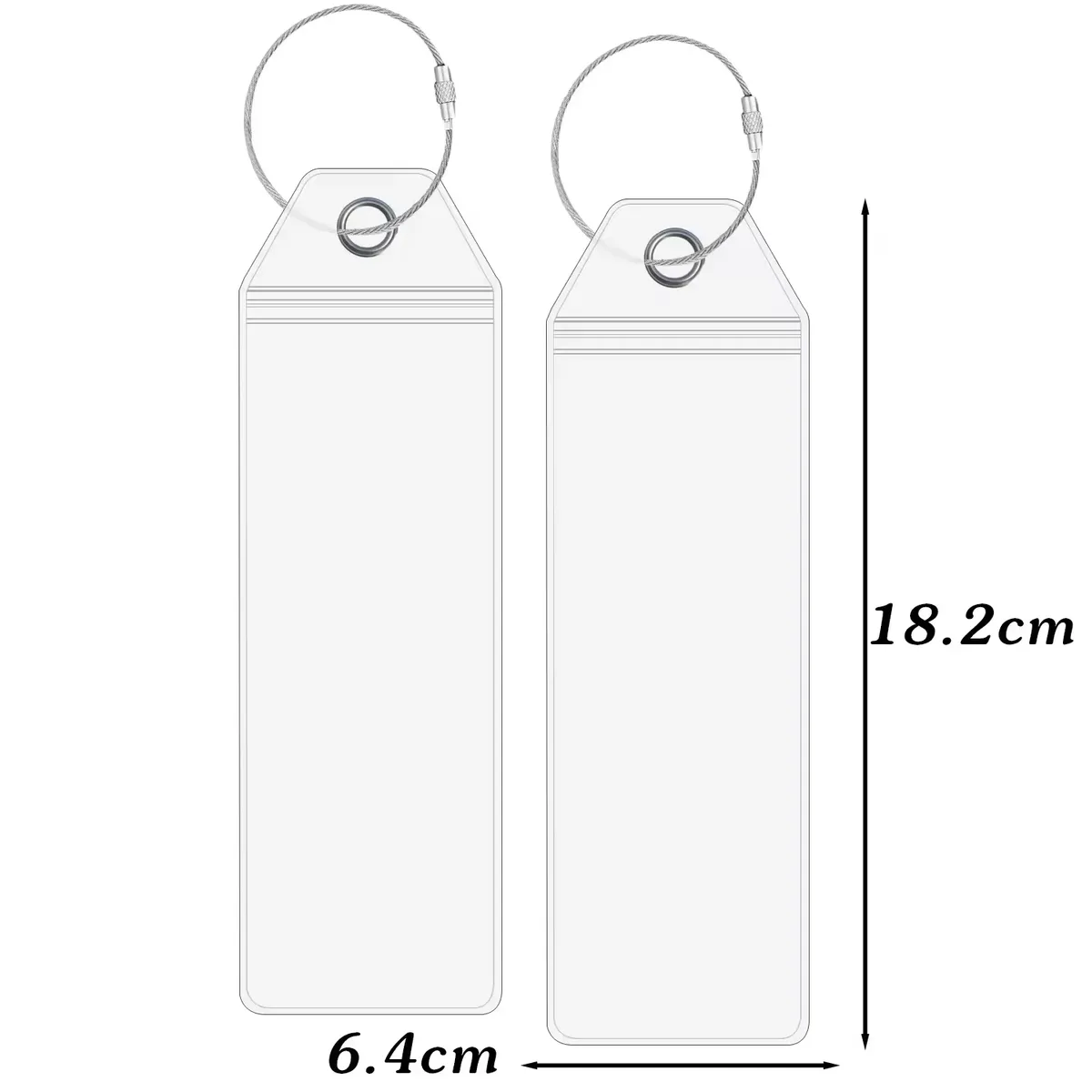 1/4 pièces porte-étiquette de bagage en pvc, étanche, en plastique épais, pochette pour étiquette de voyage en avion, étiquettes de bagage portables, accessoires diy pour sacs
