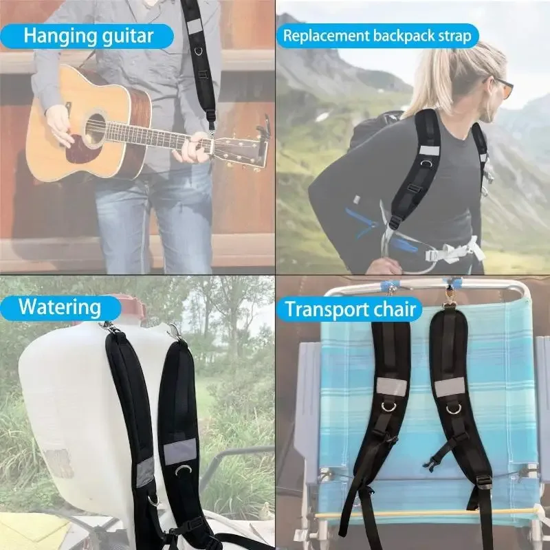 sangles de remplacement rembourrées antidérapantes pour sacs à dos, sangles réglables et durables pour sacs à dos d'ordinateur portable, camping, randonnée, usage quotidien et décontracté