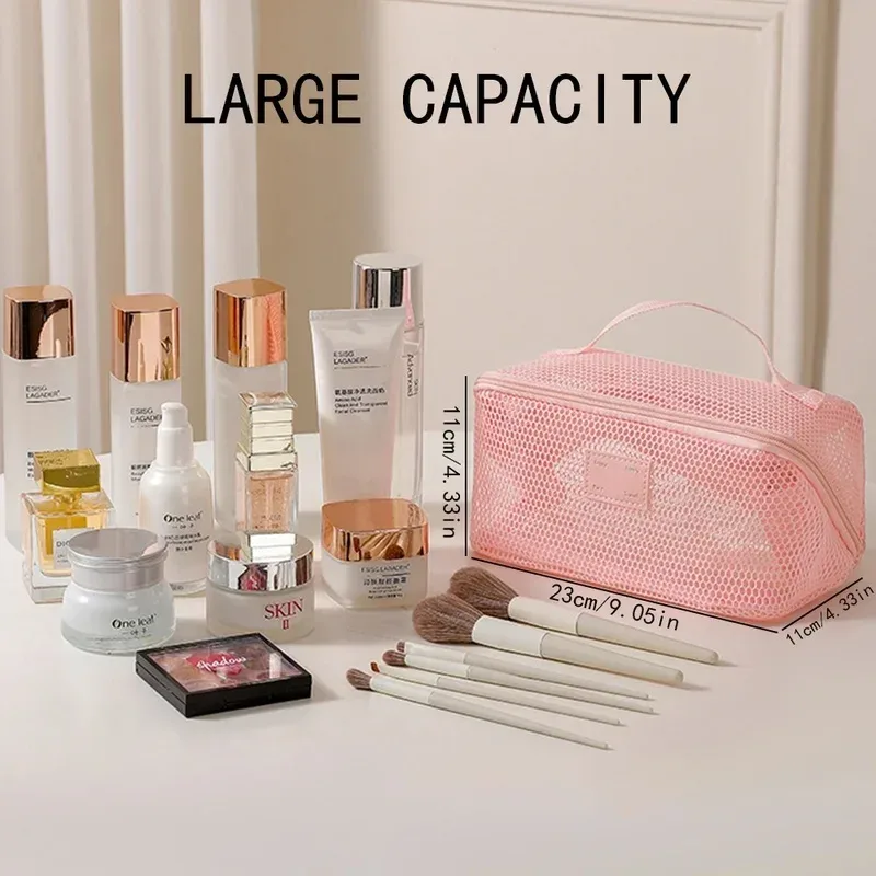 organisateur de maquillage, trousse de toilette pour femme, pochette de rangement pour maquillage, pochette de rangement pour cosmétiques, sac de rangement pour voyage avec fermeture éclair