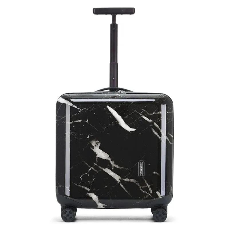 bagage à main de 18 pouces, roues spinner légères, valise à roulettes à motif de marbre, fermeture à glissière