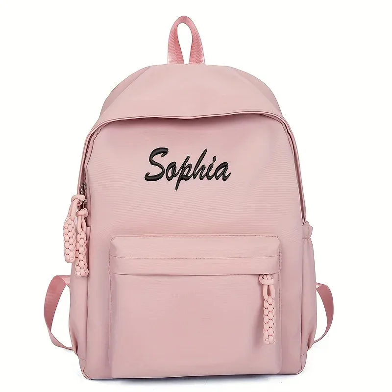 sac à dos pour enfant brodé avec nom personnalisable, grande capacité pour l'école et le cadeau, sac à dos personnalisé pour fille et garçon