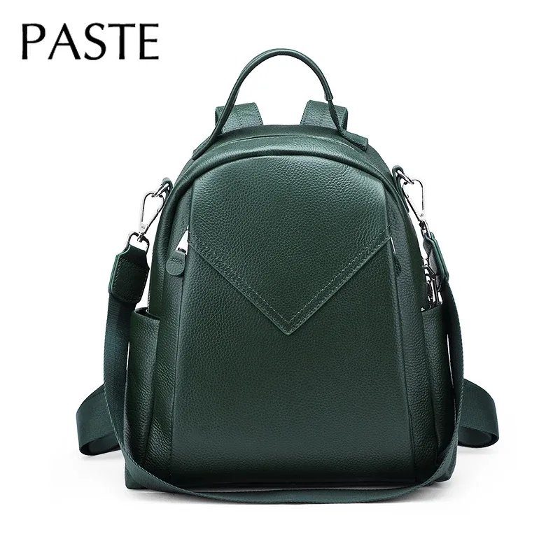 sac à dos de luxe en cuir de vachette 100% véritable pour femme, grand sac à dos, vert, noir, gris, loisirs, voyage, initié, 03/bagpack