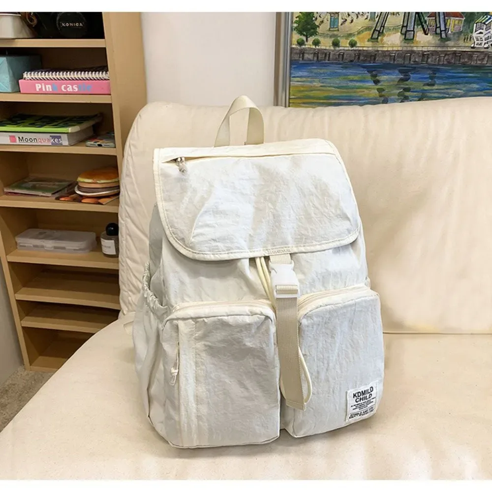 sac à dos de voyage décontracté de style japonais, ultraléger, grande capacité, sac d'école, couleur unie, sac de camping en plein air, unisexe