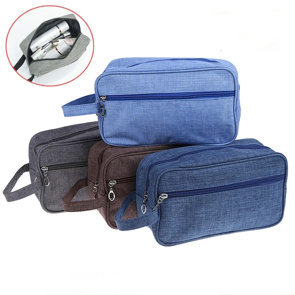 Trousse de maquillage étanche pour hommes et femmes, trousse cosmétique de voyage, trousse de toilette, trousse de rangement en toile, sac à main pour poudres lavantes de beauté
