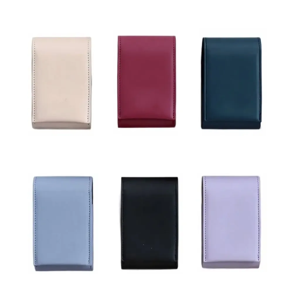 sac de rangement en pu pour rouge à lèvres et poudres, mini sac cosmétique avec miroir, trousse de maquillage portable pour femmes et filles